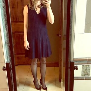 Kate Spade Navy Textured Fit and Flare Dress